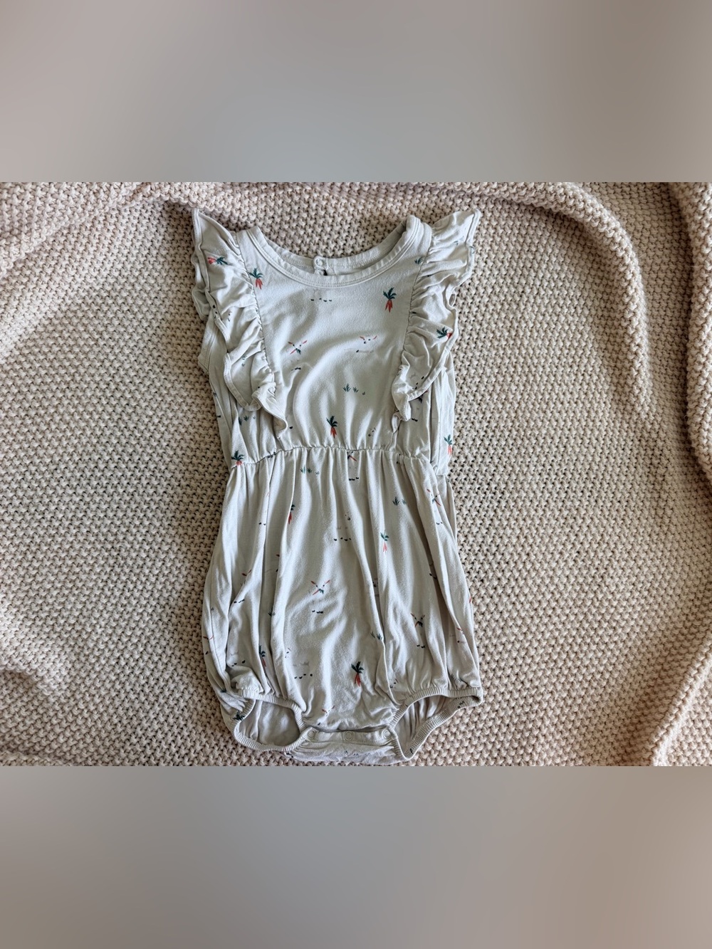 🥕🤍Kyte Baby Carrot Print Bubble Romper | 2T | EUC